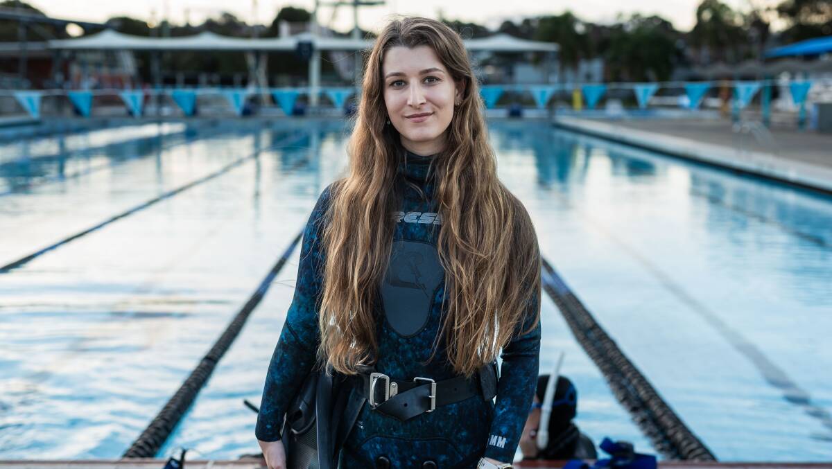Freediver Ellen Leggett has launched a petition to keep Lambton Pool open year-round. Picture by David Rouse, Studio Rousy