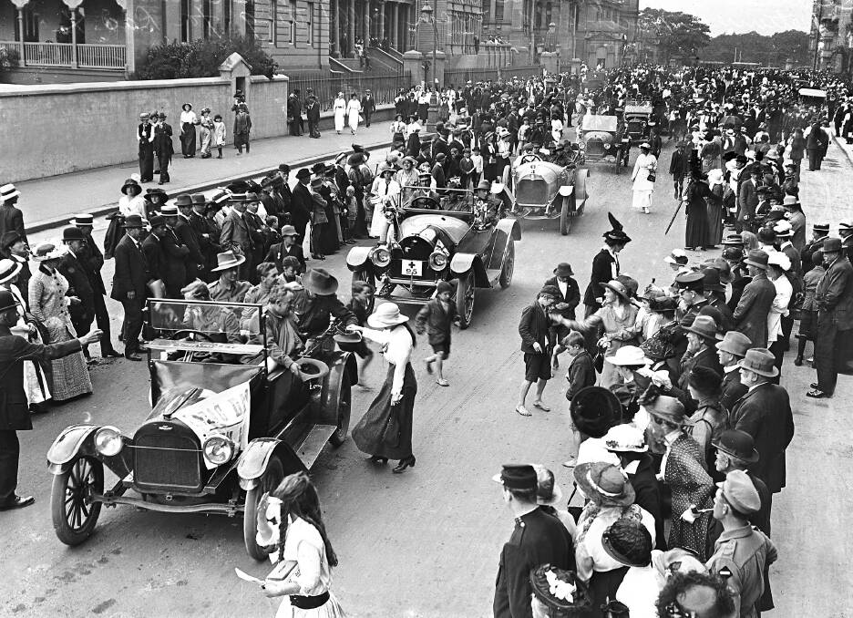 DAY TO REMEMBER: The first Anzac Day to be held in Sydney, 1916. Four thousand returned soldiers led a procession that included 50 cars bearing the injured.