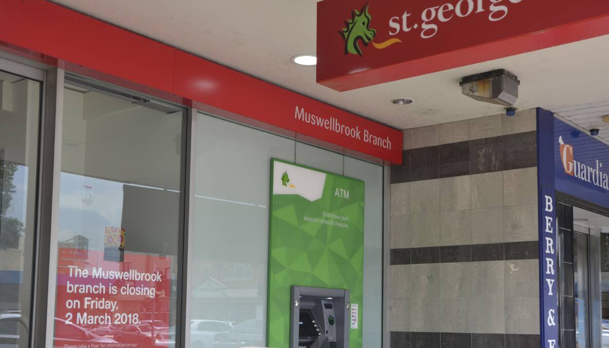 CLOSURE: Muswellbrook's St George Bank will shut its doors on March 2, 2018.