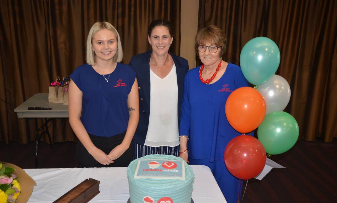 Upper Hunter Community Services Jessica Dallah, Mel Atkinson and Sue Milton at the launch of Healthy Minds Upper Hunter on Wednesday night.
