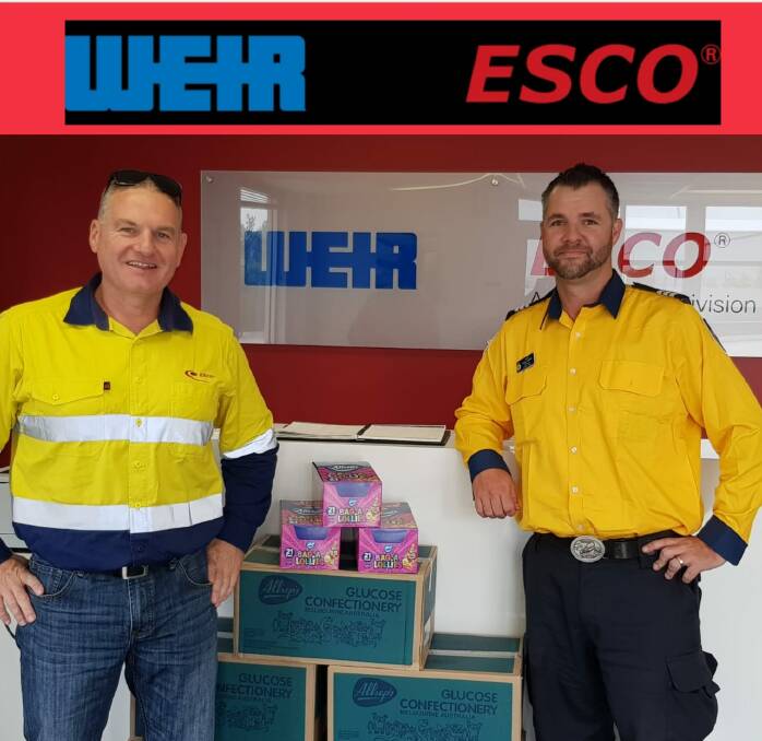 Weir ESCO Division NSW regional manager Mark Pattison and Mangoola Rural Fire Brigade Captain Shaun Hunter