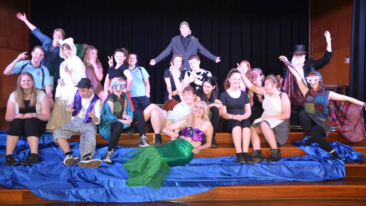 ON STAGE: Muswellbrook High School’s drama students prepare for their performance at Muswellbrook Public School on Tuesday.