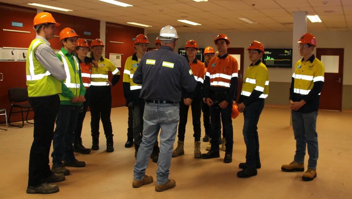 Students during their induction to Bengalla mine