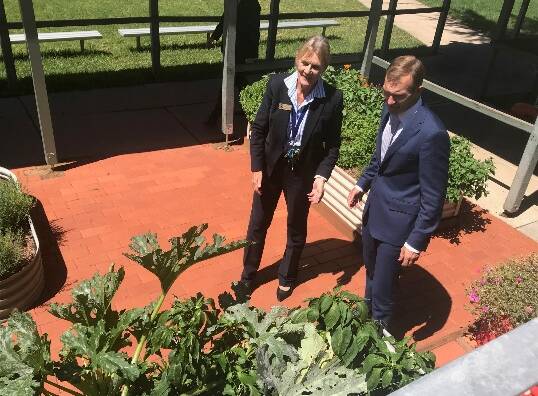 Muswellbrook Public School principal Joan Stephens and NSW Education Minister Rob Stokes 