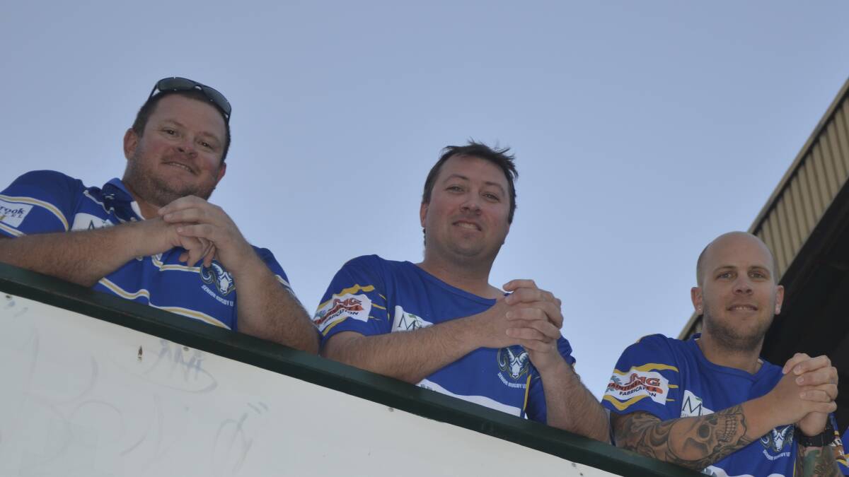 Muswellbrook Rams president Kurt Dial with Kurt Stallworthy and Heath Collins