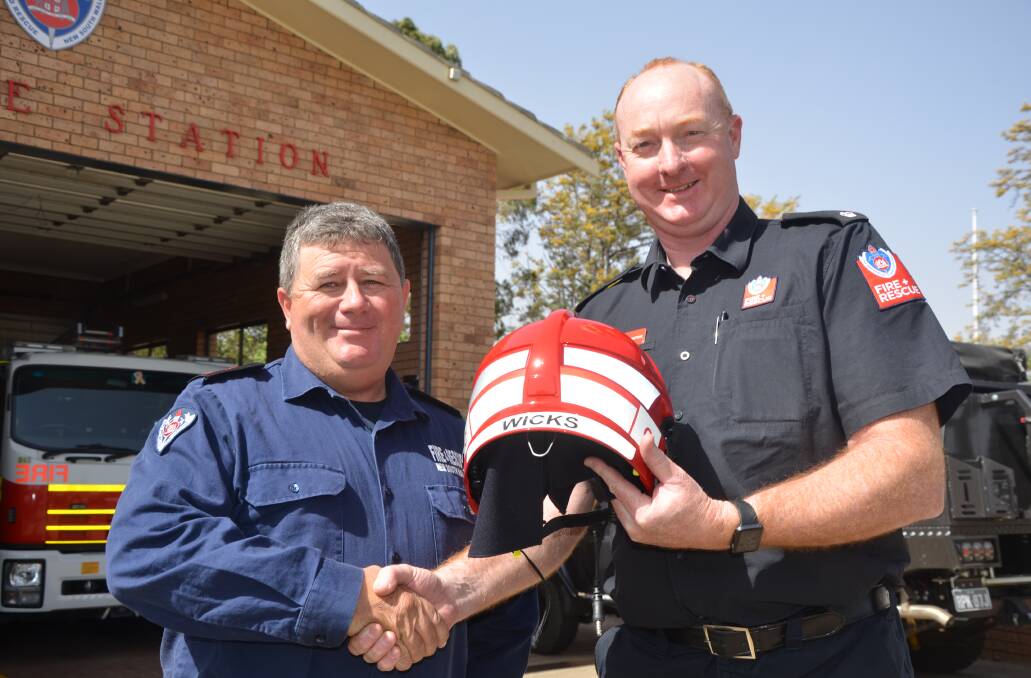 RIGHT MAN FOR THE JOB: Newly-appointed Aberdeen Fire and Rescue NSW station commander Captain Derek Wicks and Duty Commander Inspector Michael Johnstone. 