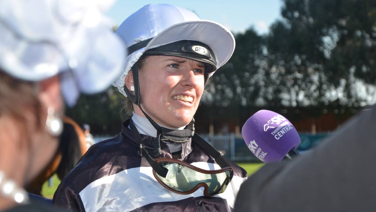 BRILLIANT RIDE: Jockey Rachael Murray after her victory on board Chrysolaus in the Country Championships Wild Card at Muswellbrook on Sunday.