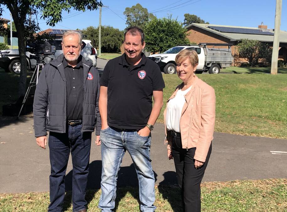 Balance of power: L-R: Shooters Fishers and Farmers Party head Robert Borsak MLC, Mark Banasiak MLC and Upper Hunter candidate Sue Gilroy. Picture: Matthew Kelly