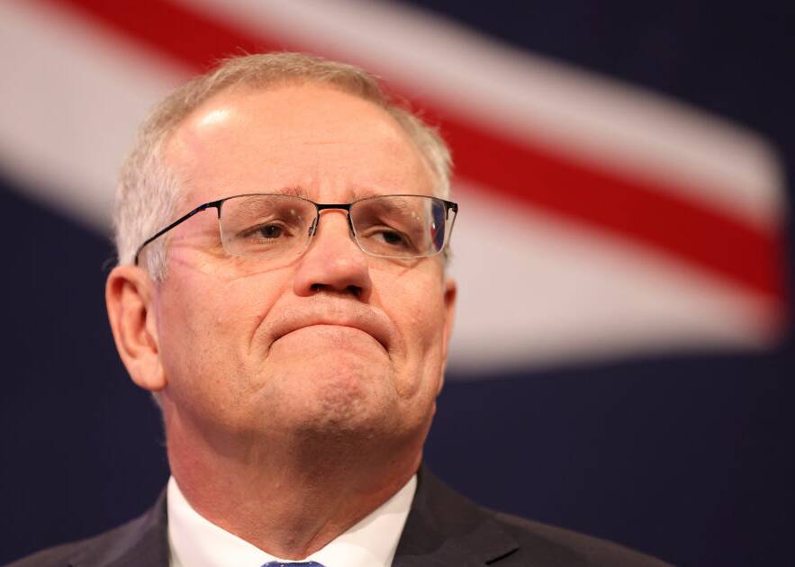 Scott Morrison quoted from the Bible: "Do not rejoice over me, enemy of mine. Though I fall, I will rise." Picture: Getty Images