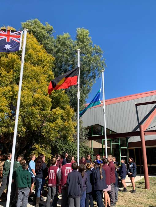 Students gathered at Muswellbrook's flag-raising ceremony to commemorate the last National Reconciliation Week. Photo: File