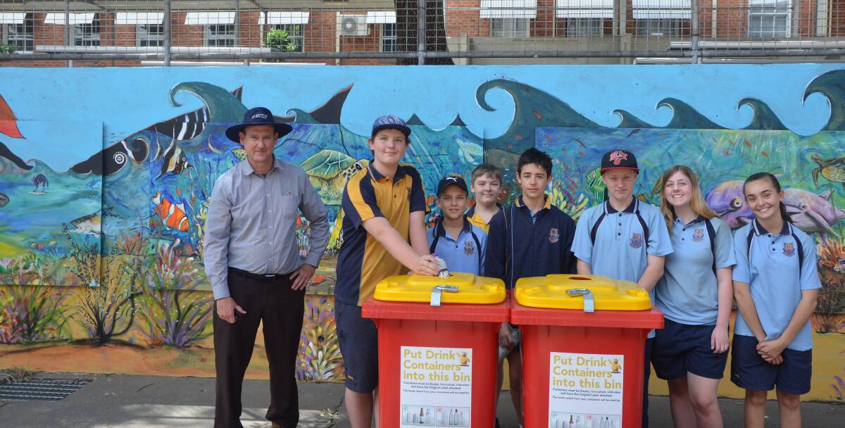 GOING GREEN: Muswellbrook High School students will have to get use to their new recycle bins.