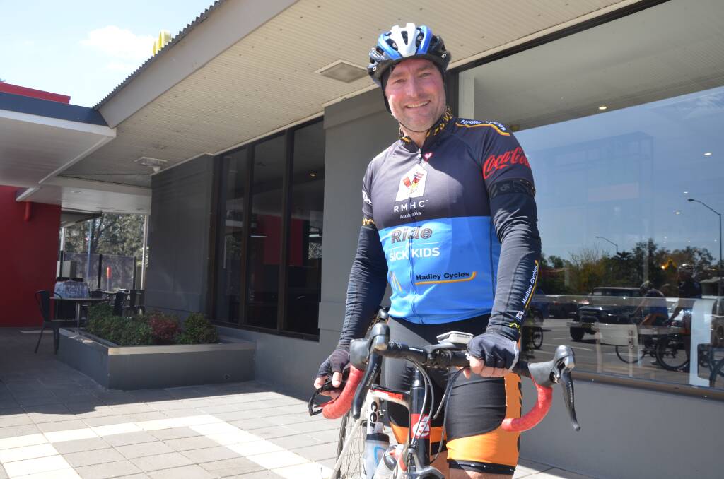 READY TO RIDE: Muswellbrook and Singleton McDonald's licensee Phil Wilson enjoyed doing his part for the Ronald McDonald House Ride for Sick Kids.