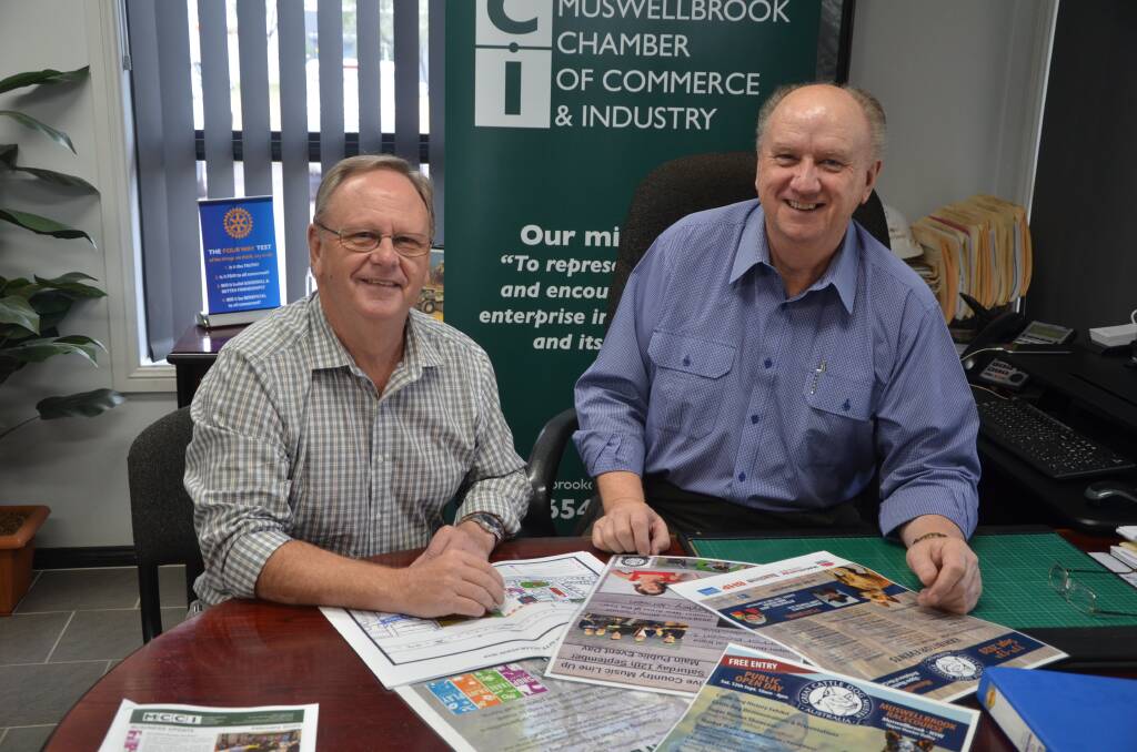 STAYING POSITIVE: Wayne Toms and Mike Kelly are confident local businesses can survive despite poor Christmas performances for some.