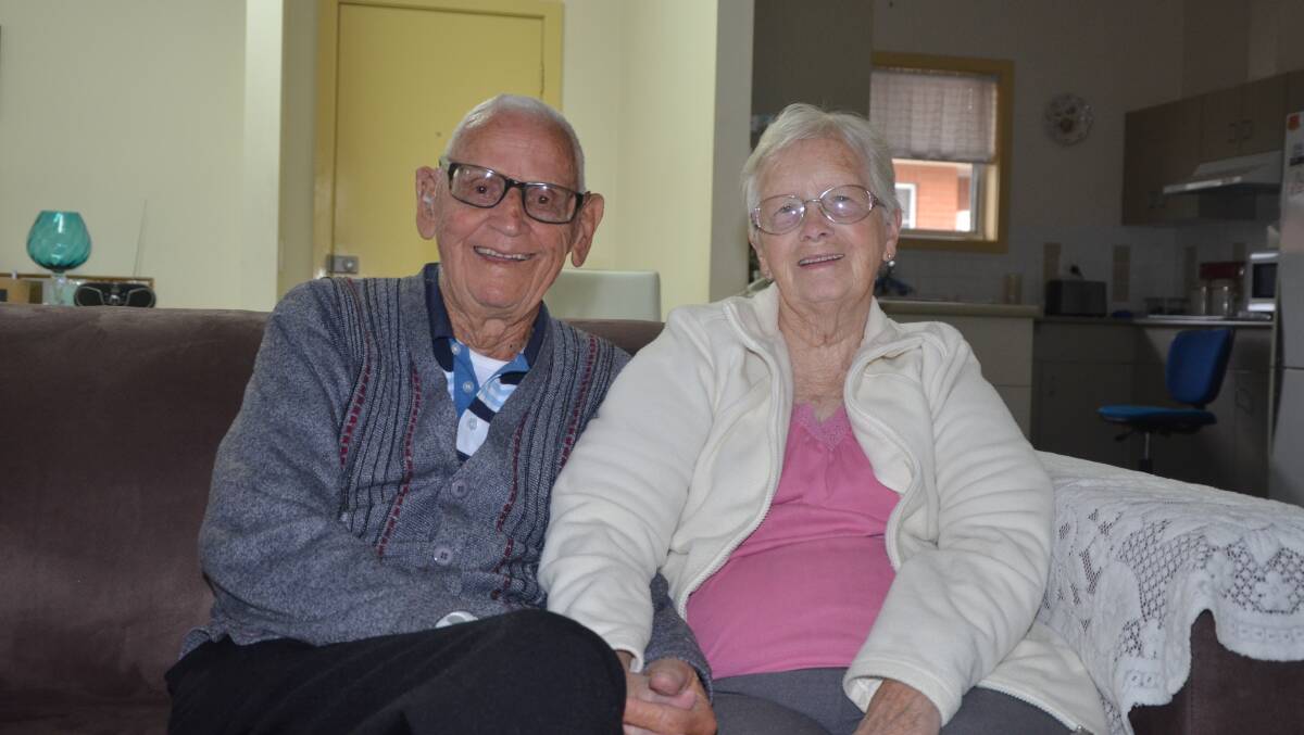 100 NOT OUT: Muswellbrook's Ray Budden with partner June Adnum ahead of his 100th birthday party.