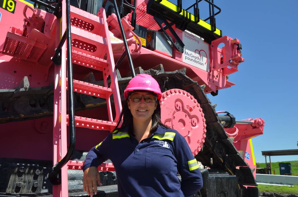 PINK POSITIVE: Kristy Newton is happy her workplace at Bengalla is supporting the McGrath Foundation, which is a group close to her heart.