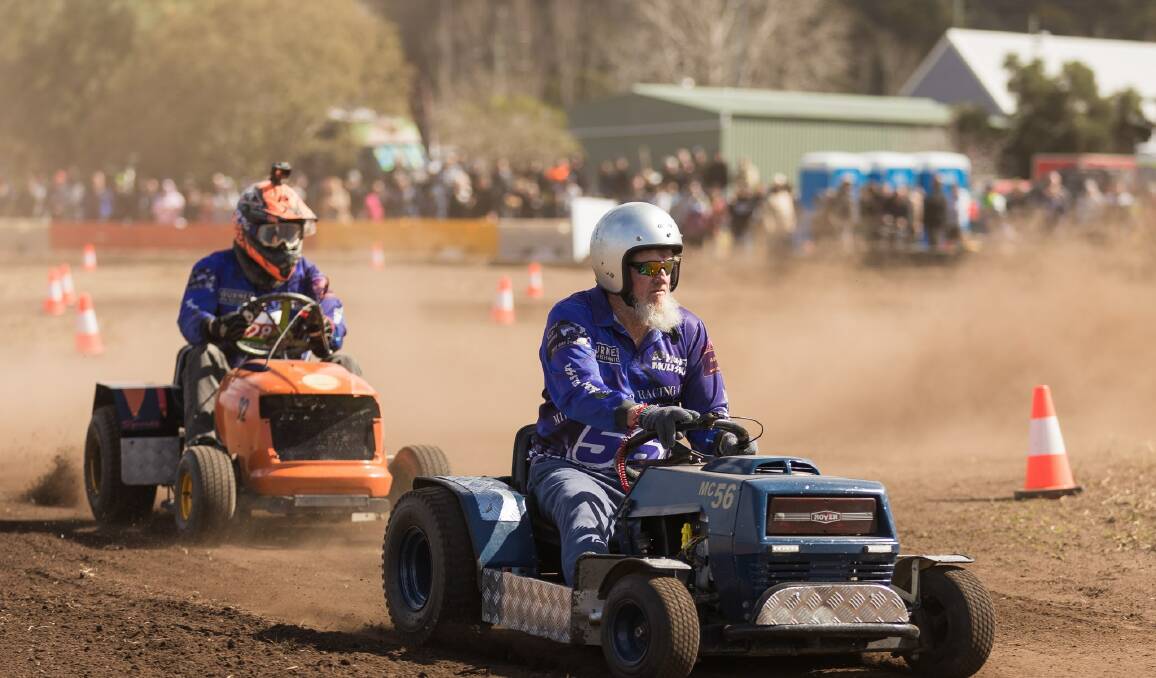 MOWING MADNESS: The lawn mower race was extremely popular again at the weekend. Pic: KAREN DAVIS PHOTOGRAPHY