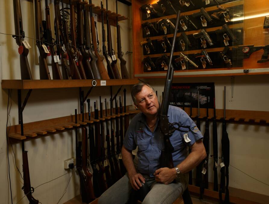 FOR SALE: Thornton gun shop owner Chris Barrett said shooting sports were growing in popularity and he was not surprised at the significant increase in gun ownership in the Hunter. Picture: Max Mason-Hubers 