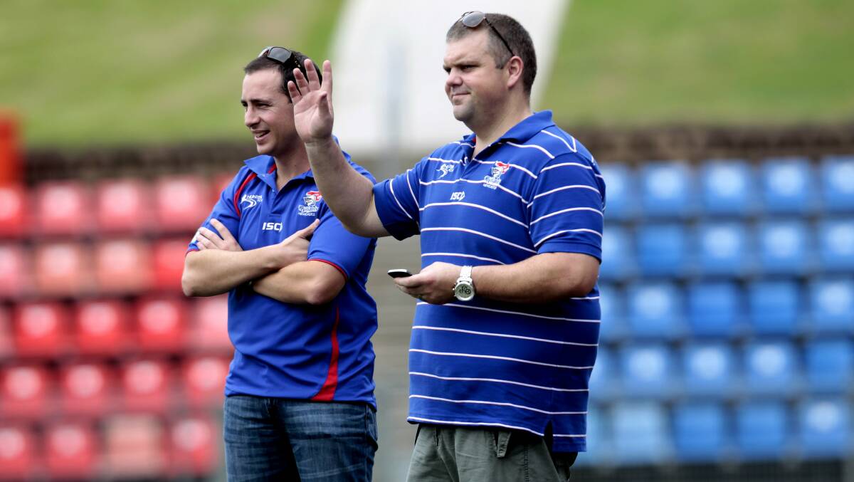 HAPPIER DAYS: Troy Palmer, left, said in 2011 that he and Nathan Tinkler ‘‘hit it off from the very first meeting’’. The pair have not spoken since 2014 when Mr Palmer resigned from the Tinkler Group.