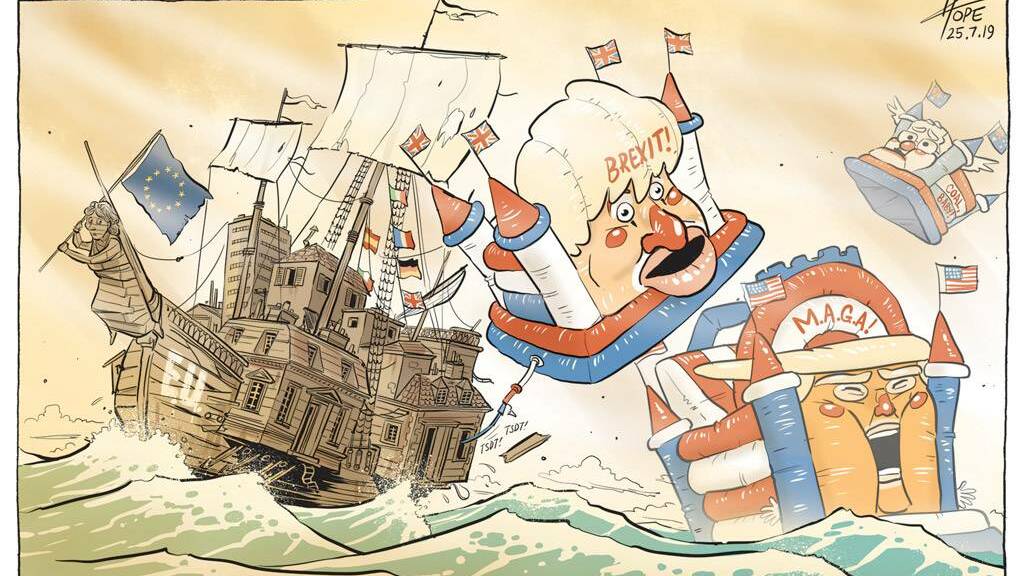 The Canberra Times' editorial cartoonist David Pope's take on Boris Johnson and Brexit.