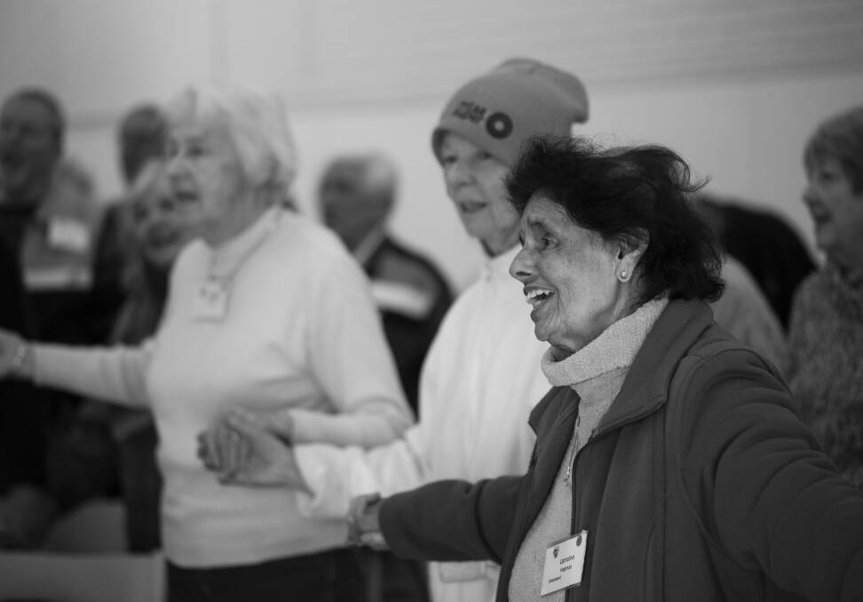 The members of the Alchemy Chorus in full song. Picture: Hilary Wardhaugh.