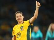 Sam Kerr after finally getting some game time at her home World Cup at Stadium Australia on Monday night. Picture by Adam McLean