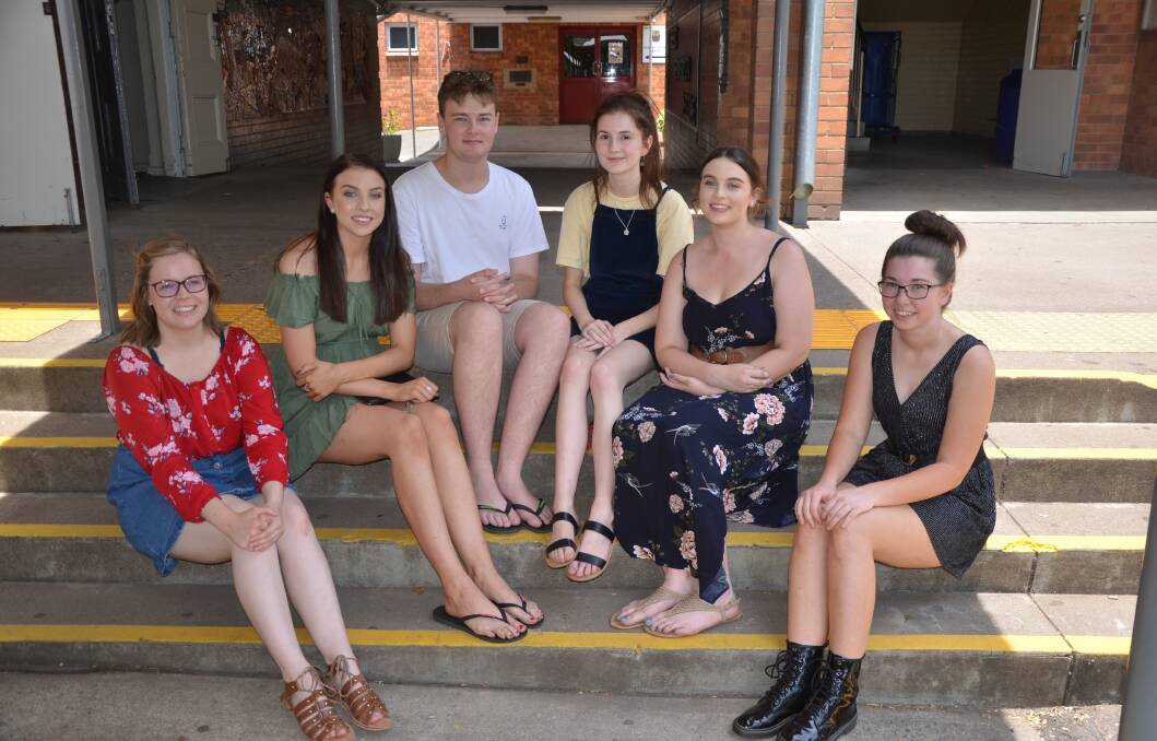 A small group of HSC Band 5 and Band 6 achievers at Muswellbrook High School today.
