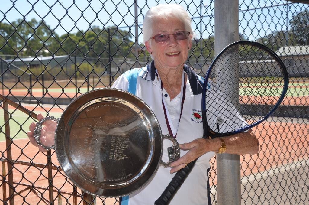 BACKBONE: Park Tennis Club secretary Val Angel with her award for Tennis Seniors NSW Senior of the Year.