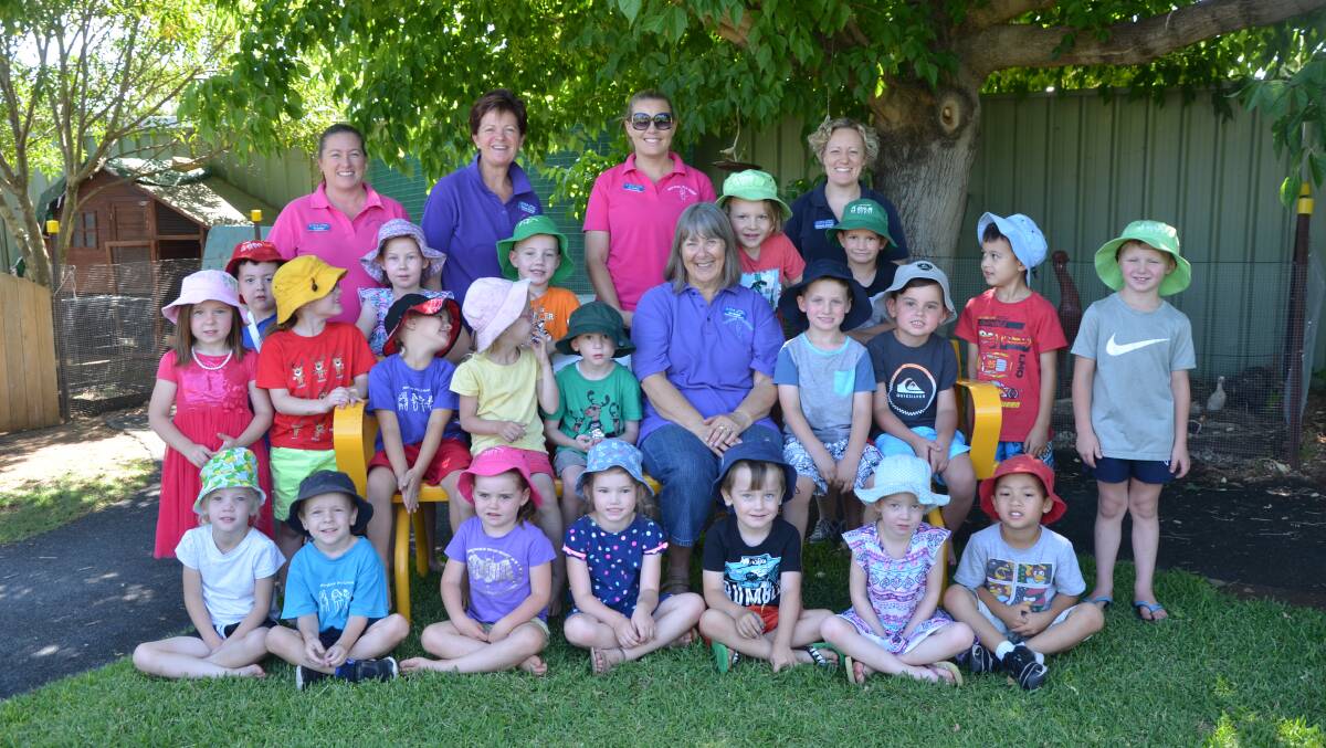 GOODBYE: Joy Dallah surrounded by staff and her group of Thursday-Friday students. This week will mark Joy's final week working at Aberdeen Pre-School after 33 years.