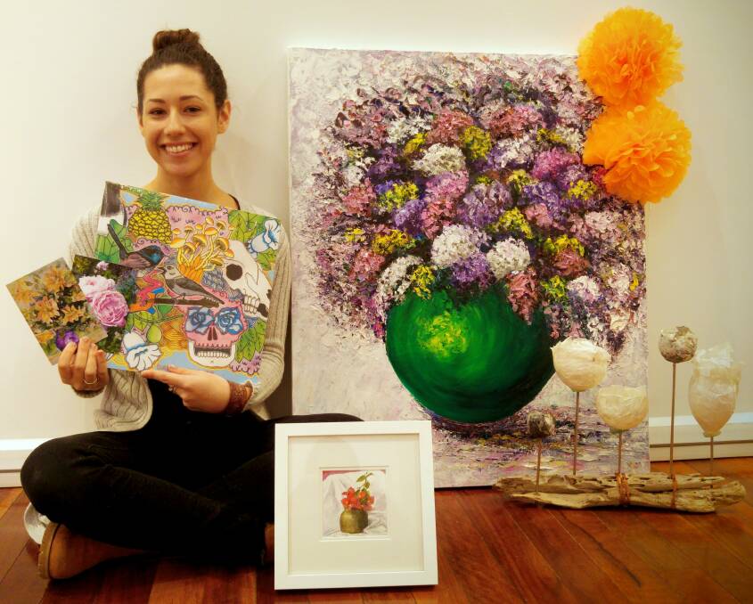 BLOOMING: The Arts Centre’s Jade Goodwin with some of the items available for purchase at The Bloom Room on Saturday.