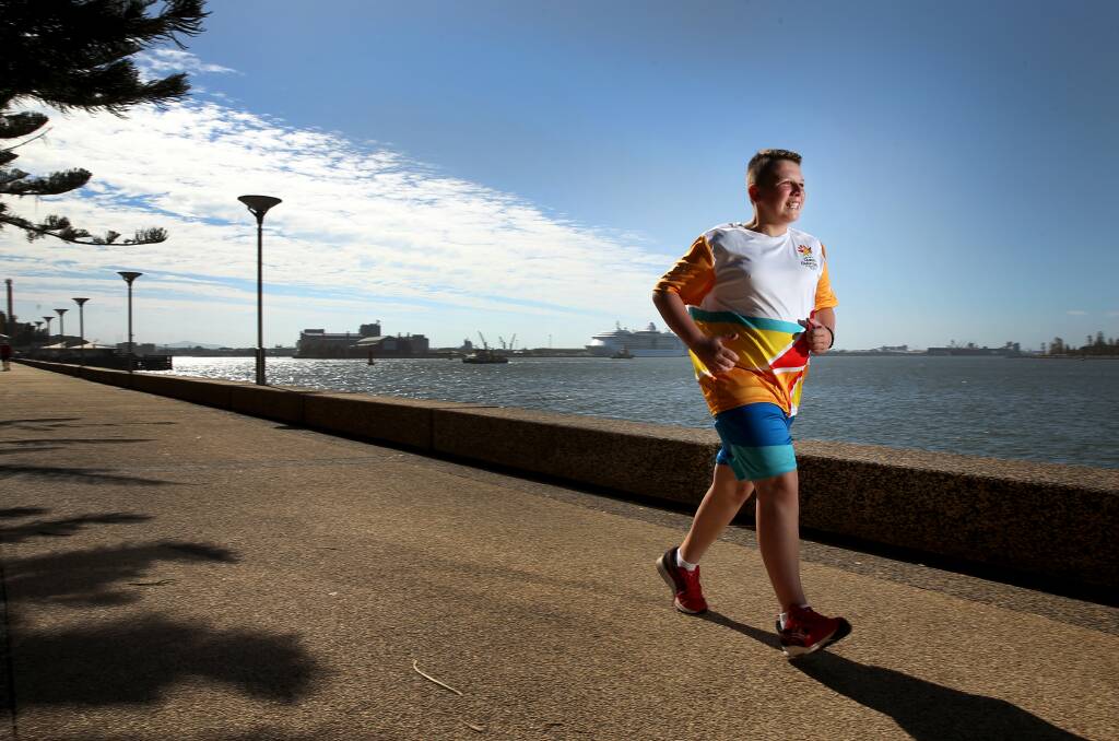GO TIME: Jye Dinsdale checking out the Commonwealth Games Queen's Baton Relay course ahead of Saturday's run. Picture: Marina Neil