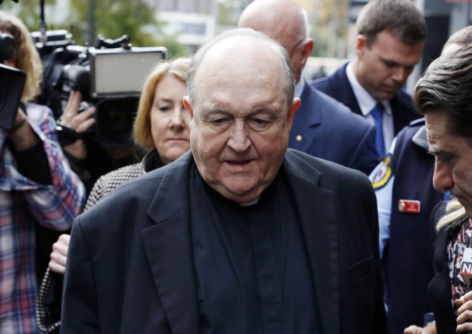 Impasse: Adelaide Archbishop Philip Wilson outside Newcastle Courthouse following his conviction for failing to report child sex allegations about Hunter priest Jim Fletcher to police in 2004. Picture: Darren Pateman.
