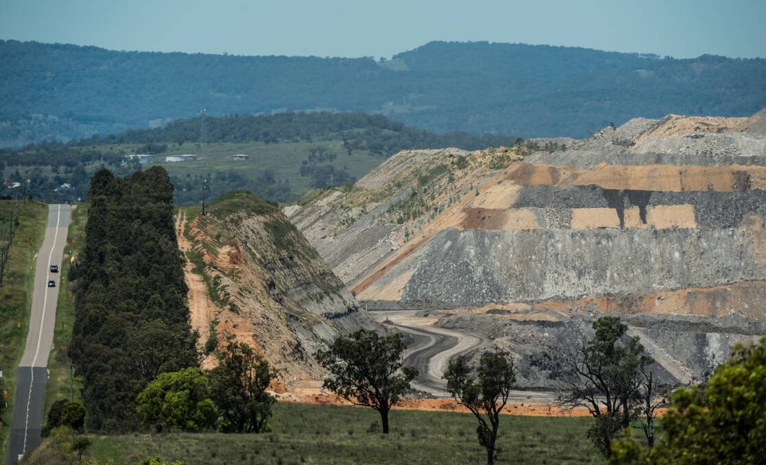 Visibility: Part of the Mt Arthur coal mine site near Muswellbrook, where owner BHP has argued against 'retrospectively' rehabilitating already rehabilitated mine areas using a contemporary natural landform system.