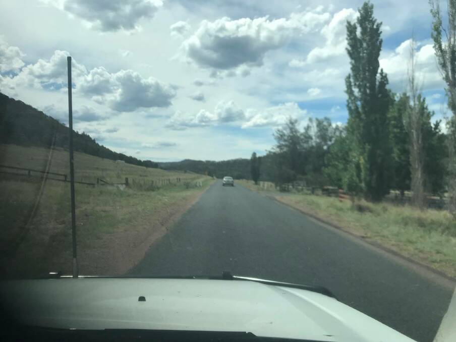 A passenger in Mark Brewer's vehicle took this photo while they were driving along Bylong Valley Way. They are concerned the two sides of the road are not clear, which could lead to dangerous accidents.