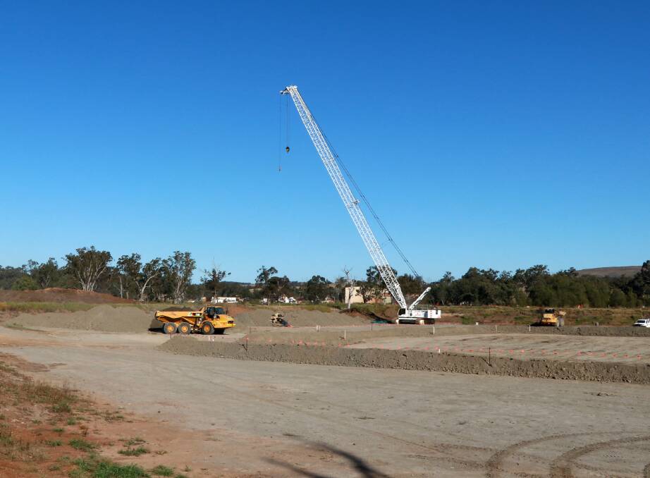 CONSTRUCTION UNDERWAY: The Muswellbrook Recycle Water Treatment Works site is on the corner of Skellatar Stock Route and Denman Road.