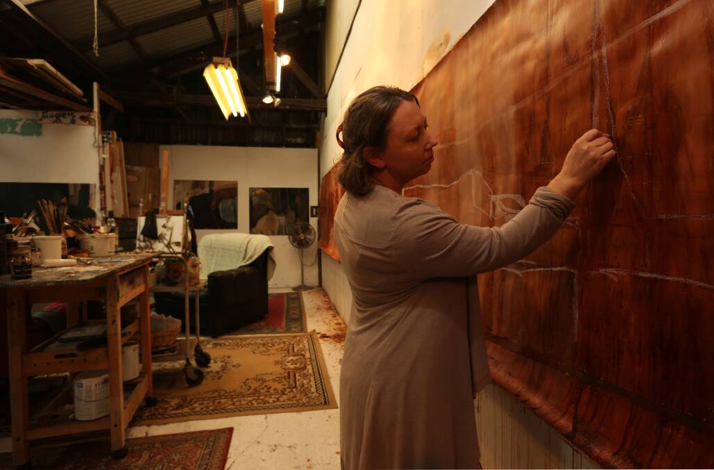 Nicole Chaffey in her studio. Picture: Simone De Peak
