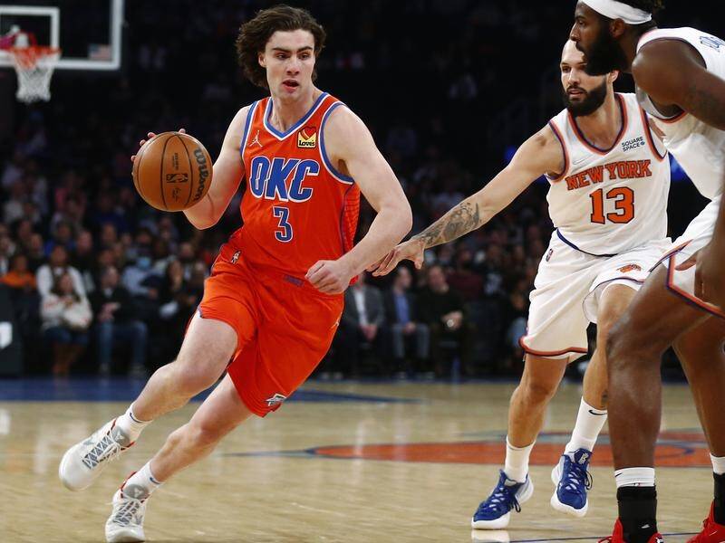 Josh Giddey has starred for Oklahoma City Thunder in their NBA win at the New York Knicks.
