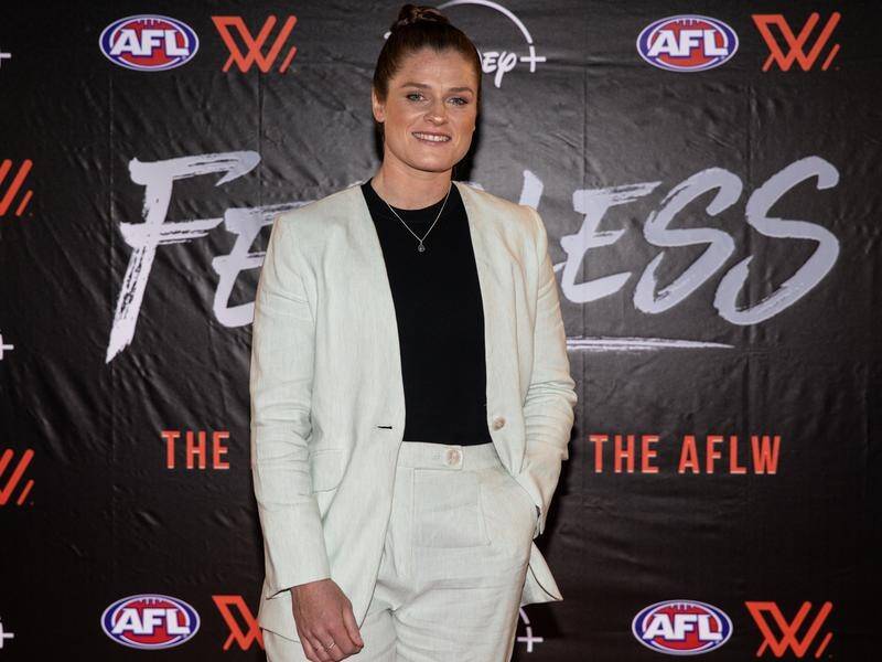 Fearless "will really give people insight into what we do as athletes", the Magpies' Bri Davey says. (Diego Fedele/AAP PHOTOS)