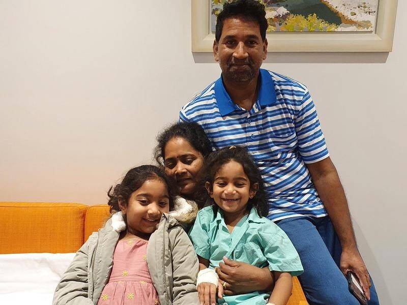 Tharnicaa, 4, has been released from hospital to be with her family.