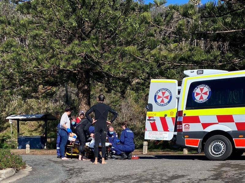 Paramedics were called to Shelly Beach on the NSW mid north coast about 9.30am.