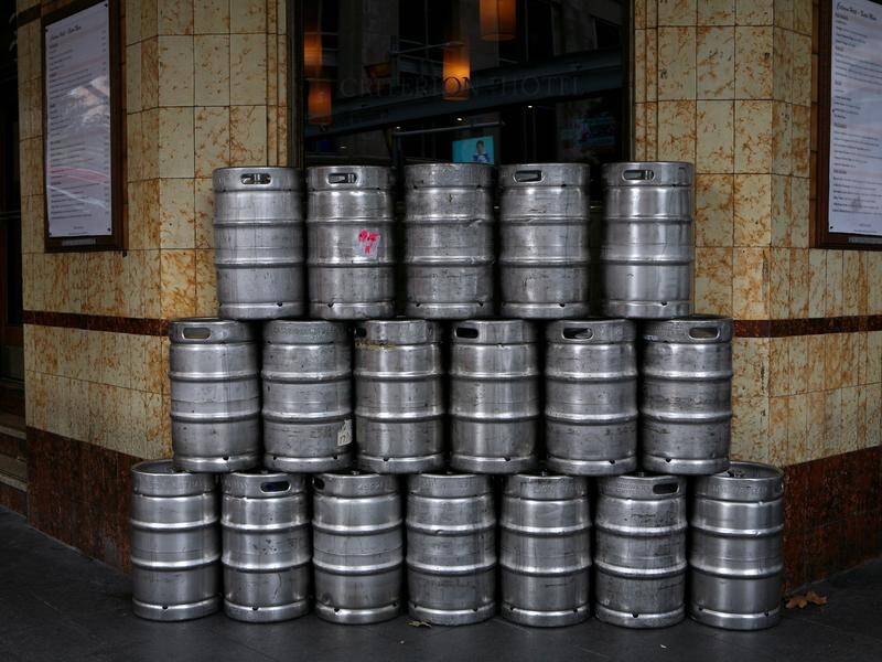 Empty beer kegs are being nicked and sold off for scrap metal. (Angela Brkic/AAP PHOTOS)
