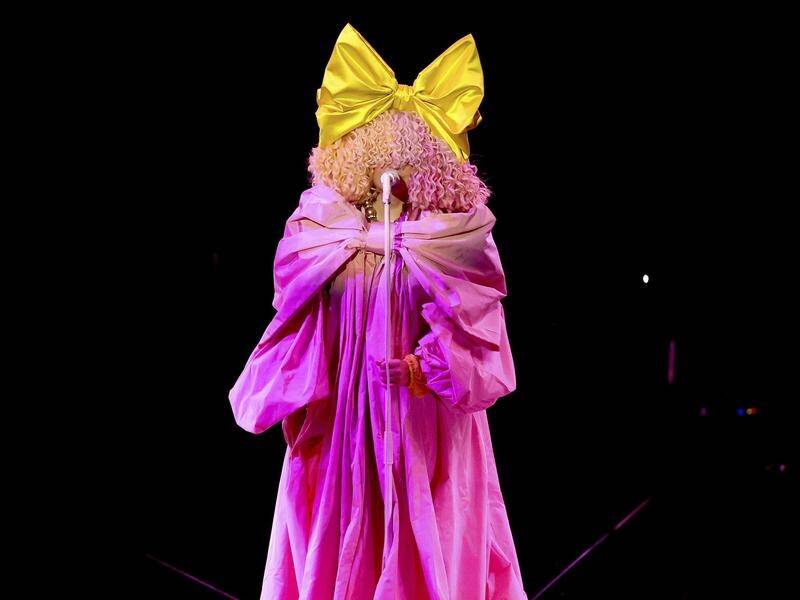 Sia performs onstage at the 2020 Billboard Music Awards in Los Angeles.