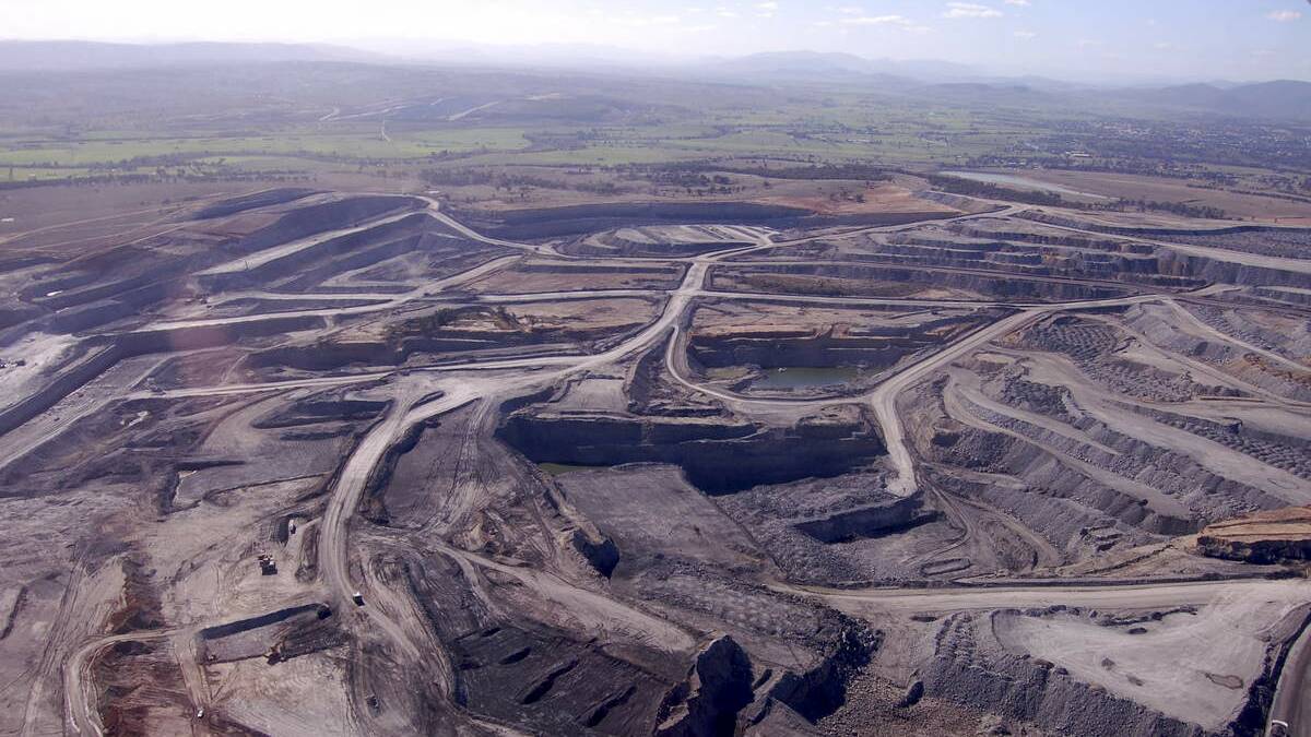COAL: An overhead view of the Mt Arthur Coal mine near Muswellbrook.