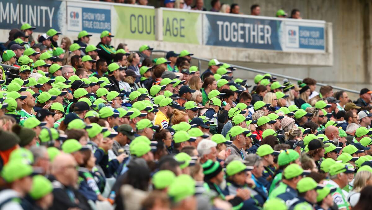 The crowd at a Canberra Raiders game in March. Picture: Keegan Carroll