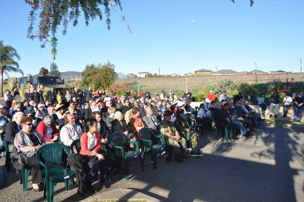 COMMUNITY WELCOME: A large crowd gathered to pay tribute at Muswellbrook’s ceremony on Sunday.